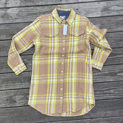 Outerknown Blanket Shirt Dress Womens Medium Organic Cotton Plaid Button Front - Image 1 of 4