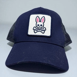 Psycho Bunny Snapback Baseball Truckermütze Herren Größe OSFA marineblau Designer neu mit Etikett - Bild 1 von 3