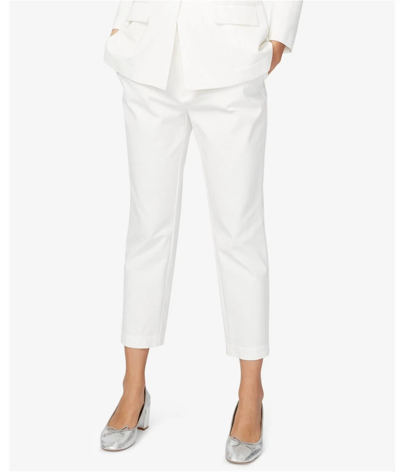 Rachel Roy Womens Vicky Casual Cropped Pants, white, 6 - Изображение 1 из 1