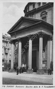 Cartolina fotografica Torino Santuario Basilica S.V. Consolatrice Ed. Diena anim - Picture 1 of 2
