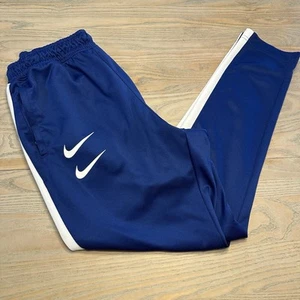 Nike Track Pants Blue White Swoosh NSW Double Swoosh Mens L Jogger Athletic - Picture 1 of 21