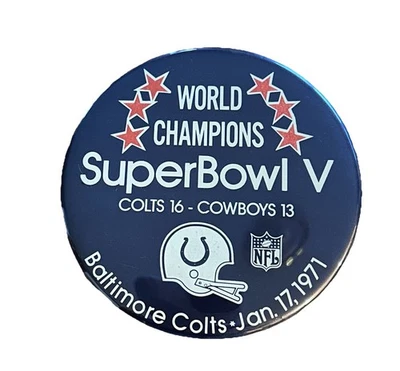 Baltimore Colts Super Bowl V Championship Pin,       3 1/2 Inch - Image 1 of 4