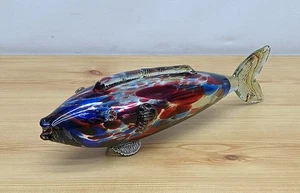 Vintage 1970s Murano 33cm Mirror Chrome Effect Glass Fish - Picture 1 of 8