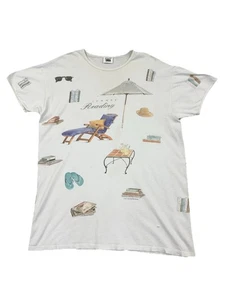 Vintage 90s Relevant Products Beach Reading Cover Up T Shirt 90s Summer Oversize - Picture 1 of 10
