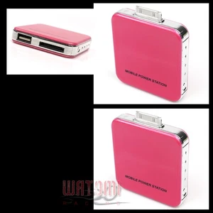 2 2200MAH PORTABLE EXTERNAL PINK BATTERY POWER CHARGER USB IPHONE 4S 4 3GS IPOD - Photo 1 sur 1