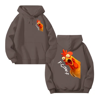 Divertida Sudadera con Capucha F-Caw-F Pollo, FCAWF Pollo Mujeres y Hombres Humor Sudadera con Capucha Foto 1 de 4