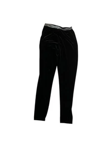 Victorias Secret Velvet Black Logo Leggings Women M Velour Cozy Y3 - Picture 1 of 5