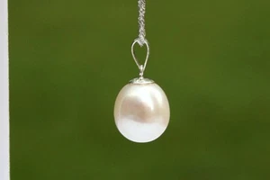 P008 10-11mm Süßwasser Perlen Schmuck Anhänger ohne Halskette Kette 925 Silber - Bild 1 von 1