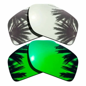 Lente de repuesto plateada y verde para gafas de sol polarizadas Oakley de doble filo OO9380 - Imagen 1 de 6