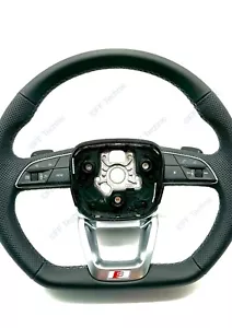 Volante original Audi S cuero Q7 Q8 SQ7 SQ8 4M A4 S4 A5 S5 8W B9 costura gris - Imagen 1 de 8