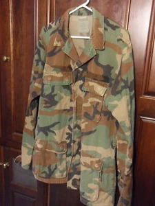 US ARMY Military Woodland Camo Coat Shirt BDU Medium Regular - Picture 1 of 11