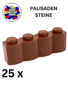 LEGO 25 x Palisaden Steine 1x4 30137 reddish brown  Piraten Western 6243 40410 - Picture 1 of 2