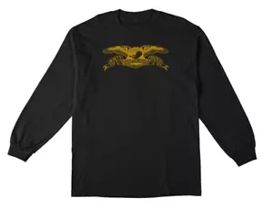 Anti Hero Skateboards Basic Eagle Logo Black / Orange Longsleeve T-Shirt - Picture 1 of 1
