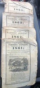 1861,62,63,65  Maine Farmers Almanac Set Civil War - Picture 1 of 5