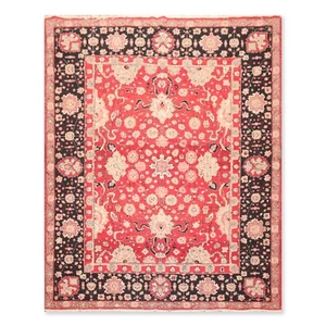 7'10" x 10' Nourison Nourmak Hand Knotted Reversible Herizz Wool Area Rug Red - Picture 1 of 10