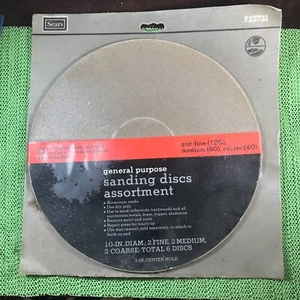 Sears 10” Sanding Disc (2) Fine (2) Medium (2) Coarse  - Picture 1 of 7