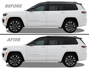 Chrome Delete Blackout Overlay for 2021+ Jeep Grand Cherokee L Window Trim - Bild 1 von 6