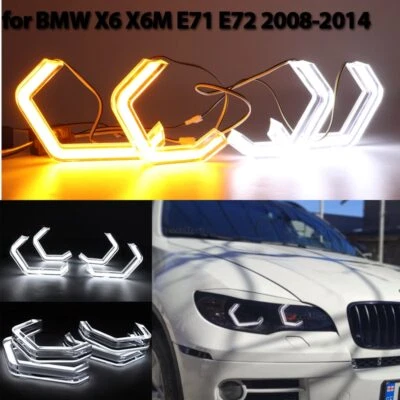 Kit de intermitente ámbar estilo M4 DRL LED ojos de ángel para BMW X6 X6M E71 E72 2008-14 Foto 1 de 4
