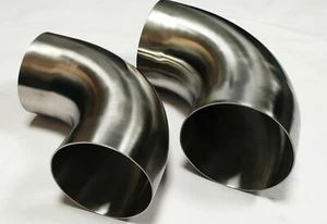 4" 90 Degree Bend 1D Radius Long Stainless Steel Elbow 101.6mm - Picture 1 of 2