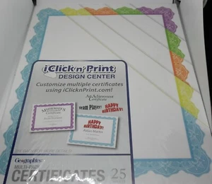 Geographics iClick n' Print Classic Variety Certificates - Multi-Pack 25 Sheets - Picture 1 of 1