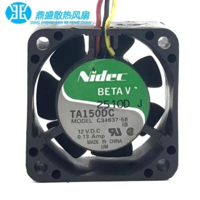 Nidec TA150DC C34637-58 4020 DC12V 0.13A 4CM 3-Wire Dual Ball Cooling Fan - Image 1 of 4