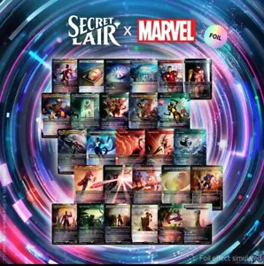 MTG SECRET LAIR X Marvel The Astonishing Foil Bundle +Bonus Card Ready To Ship - Picture 1 of 2