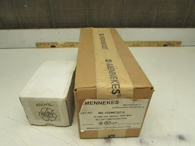 MENNEKES ME420MICB7-6 PIN&SLEEVE INTERLOCKED RECEPTACLE 20A 3PH 480V 10HP NIB !! - Image 1 of 4