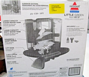 DETERGENTE PORTATILE PER TAPPETI E TAPPEZZERIA BISSELL LITTLE GREEN PET MAX RIGENERATO - Foto 1 di 5