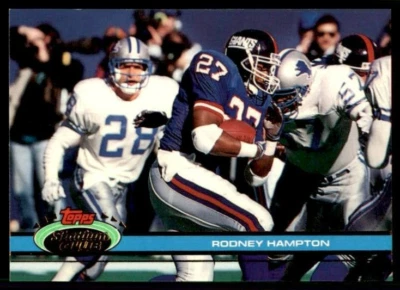 1991 TOPPS STADIUM CLUB FOOTBALL CARD NEW YORK GIANTS #58 RODNEY HAMPTON - Image 1 of 2