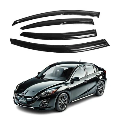 Fits 2010-2013 Mazda 3 Sedan Side Window Visor Sun Rain Deflector Guard Thicken - Image 1 of 4