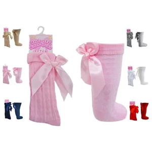 Mädchen Kniehohe Schleifensocken Baby Kleinkind Baumwolle reich lange Socken 2-6 Jahre - Bild 1 von 13