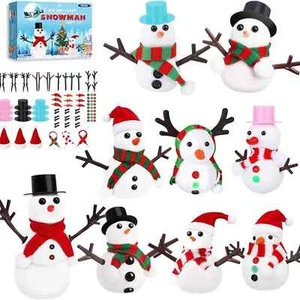 Christmas Crafts Xmas Gifts,Molding Clay Snowman DIY Kit,9Pack Build a Snowman - Picture 1 of 7