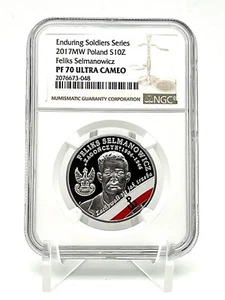 Moneda de plata Polonia 2017 The Soldiers Feliks Selmanowicz Zagończyk NGC PF70 - Imagen 1 de 5