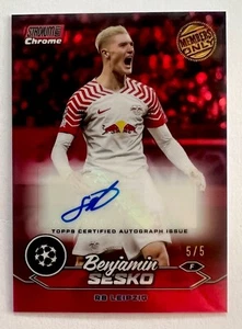 2023-24 Stadium Club Chrome BENJAMIN SESKO RED Auto #5/5 Members Only Leipzig! - Picture 1 of 6