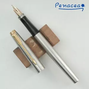 RARE PARKER 75 Flighter Deluxe Fountain Pen 1970s Silver Golden Arrow LH304 - Picture 1 of 3