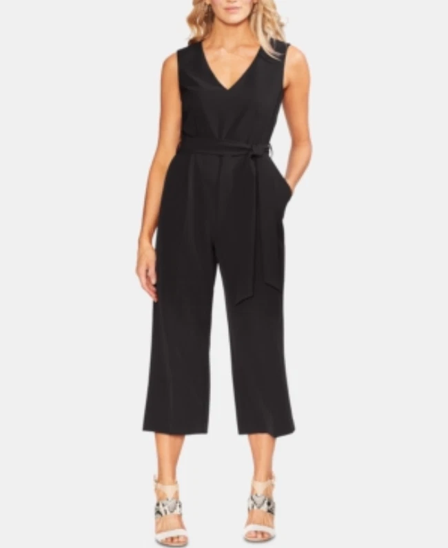 Mono Vince Camuto Recortado Pierna Ancha Negro Talla 4 Foto 1 de 1