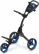 SereneLife Foldable 3-Wheel Golf Push Cart - Blue - SLG3W