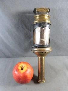 Antike französische S.F FRANCIA Kutschenlaterne in Messing, Glimmer, Eisen und Dämpfer 19. - Bild 1 von 12