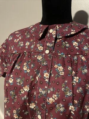 Camisón Carole Vintage Con Etiquetas Años 60 Mediano Floral Borgoña Foto 1 de 4