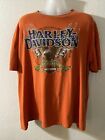 Harley Davison Ride Hard Or Stay Home Xl T Shirt Orange Color