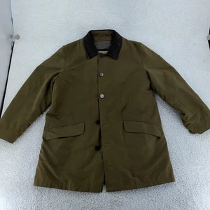 LL Bean Lined Leather Collar Jacket Mens Medium Barn Coat Made in USA - Picture 1 of 9