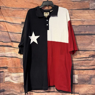 Men's Texas Flag XXL Polo Shirt Lone Star Red White Blue Patriotic Collared Top - Image 1 of 4