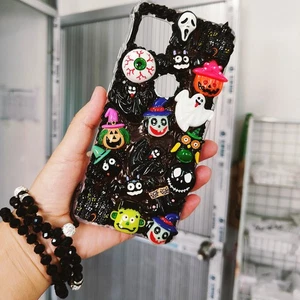 Custodia natalizia Halloween cordino crema cartone animato custodia natalizia per iPhone 16 PRO - Foto 1 di 13