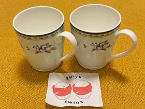 Tiffany & Co. Morning Glory Mug Cup Blue 2 Pieces Pair Set Made In Japan 2000 - Picture 1 of 8