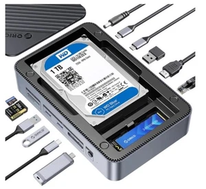 ORICO 12-in-1 Docking Station with Dual Slot SSD Enclosure, NEW SEALED - Picture 1 of 8