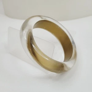 Vintage klar Champagner Gold Lucite Acryl Armreif Mode Armband Statement 8" - Bild 1 von 9