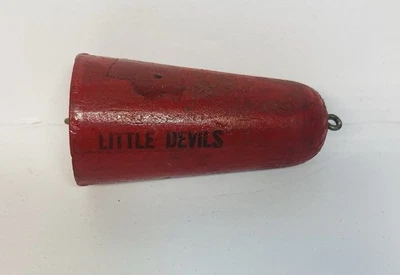 vintage wooden fishing bobber float Little Devils Wood Smithwick? Casting  Cork - Image 1 of 4