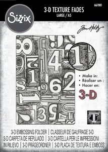 Sizzix 3-D Texture Fades Embossing Folder Numbered Large/A5 by Tim Holtz : Octo - Picture 1 of 6