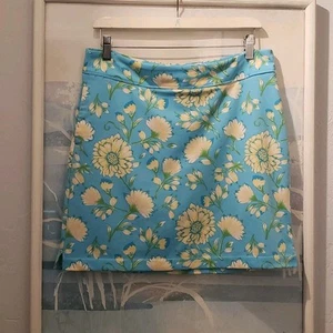 GU Damen türkis gelb Blumen Golf/Tennis Stretch Skort Gr. S - Bild 1 von 7