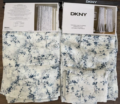 New DKNY Promenade Vines Curtains Drapes 32" x 96" Set of 4 - Image 1 of 4